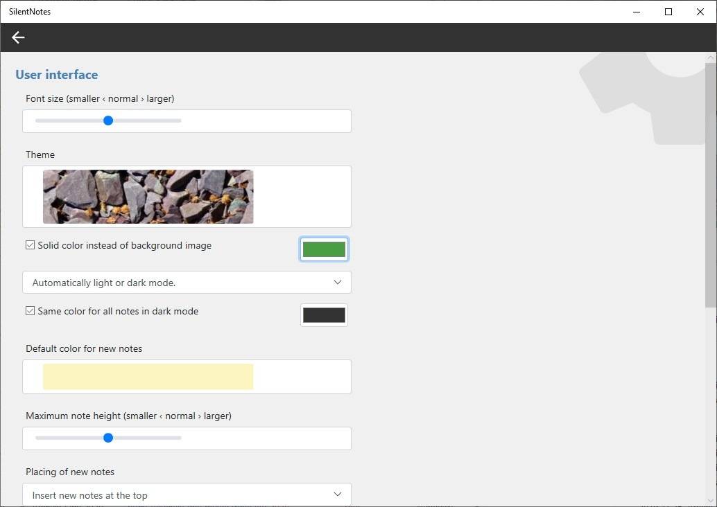 silentnotes-settings