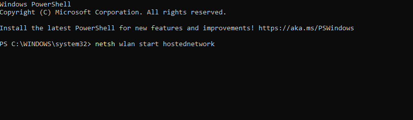 start-hostednetwork